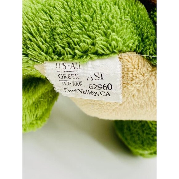 Green Turtle Plush Stuffed Animal Toy With Spotted Pattern Print Shell, 7" - Picture 7 of 8